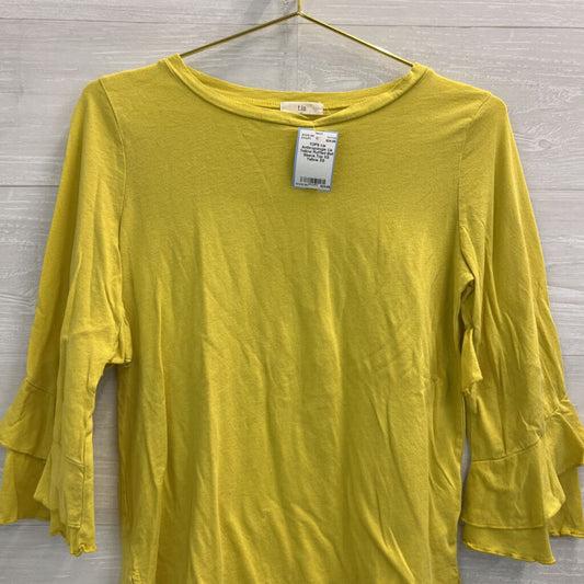 Anthropologie t.la Yellow Ruffled Bell Sleeve Top XS