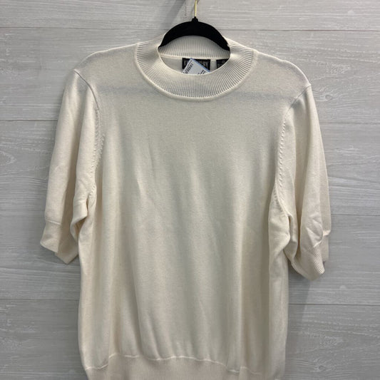 Kerri N Kelsey Ivory Short Sleeve Knit Top 2X