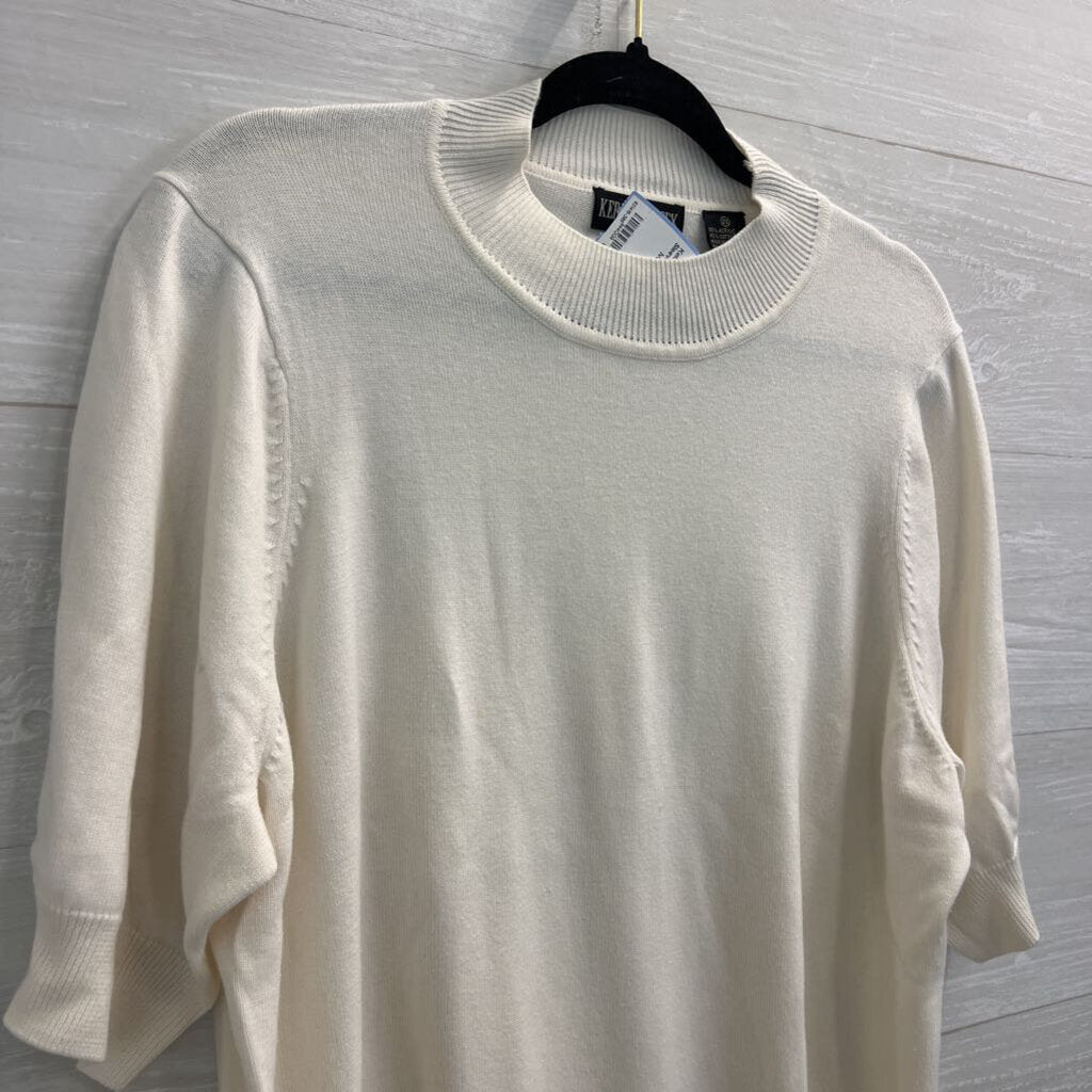 Kerri N Kelsey Ivory Short Sleeve Knit Top 2X