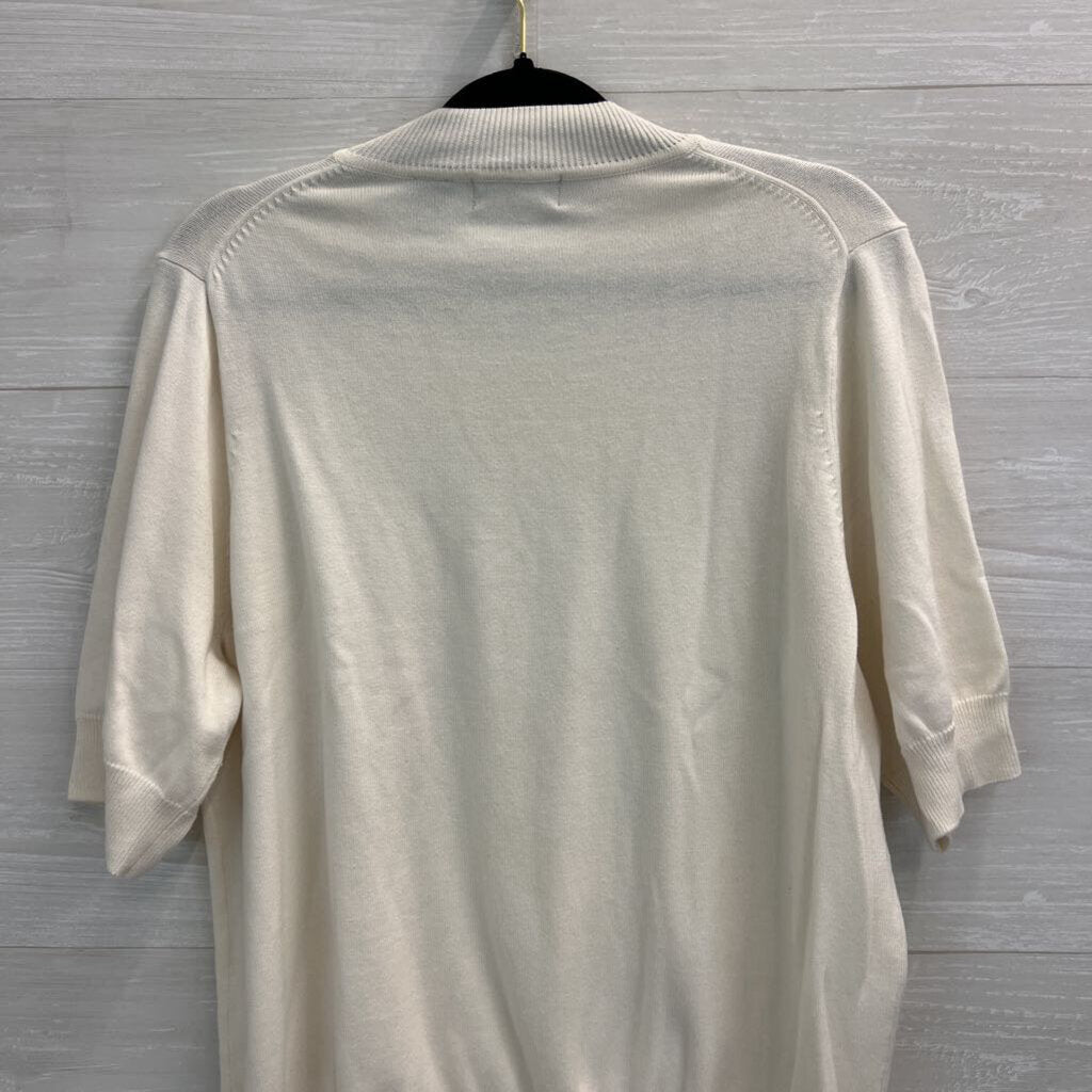Kerri N Kelsey Ivory Short Sleeve Knit Top 2X