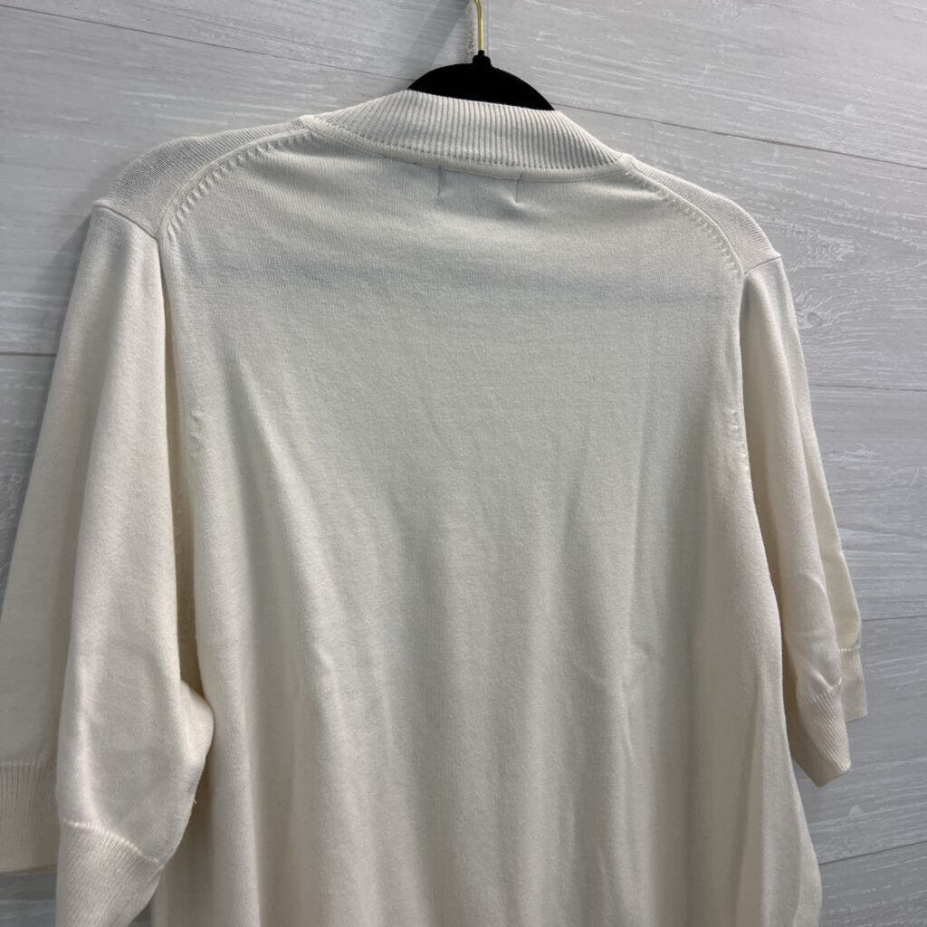 Kerri N Kelsey Ivory Short Sleeve Knit Top 2X