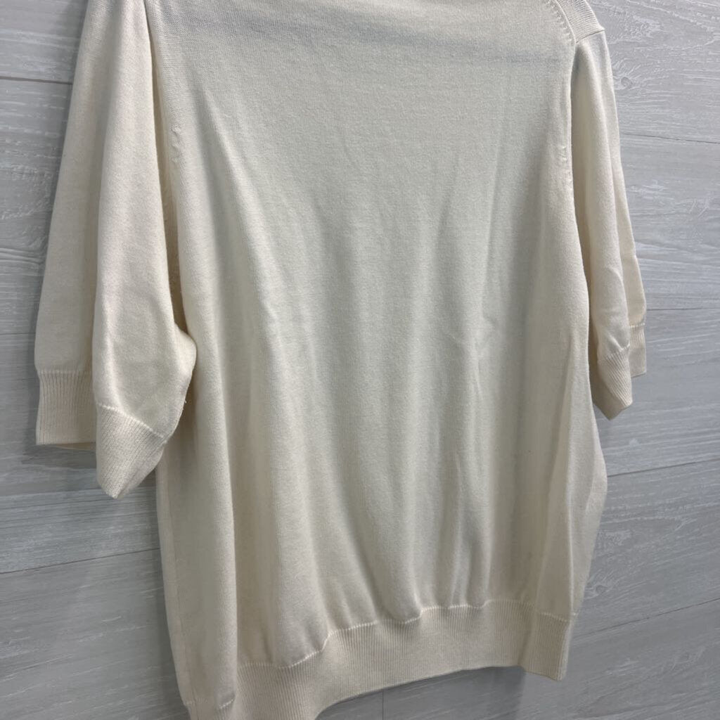 Kerri N Kelsey Ivory Short Sleeve Knit Top 2X