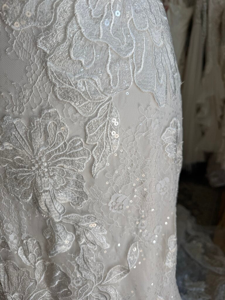 Justin Alexander Ivory Floral Lace Bridal Gown 12