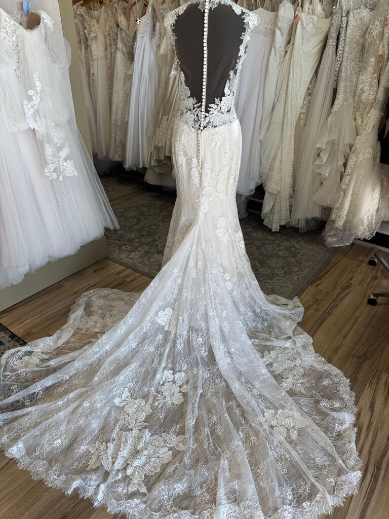 Justin Alexander Ivory Floral Lace Bridal Gown 12