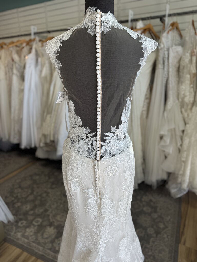 Justin Alexander Ivory Floral Lace Bridal Gown 12