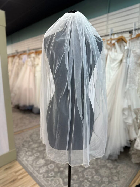 Ivory Beaded Edge Veil