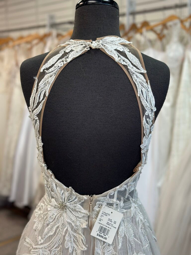 Galina Signature Ivory/ Sand Embellished Lace Bridal Gown 12