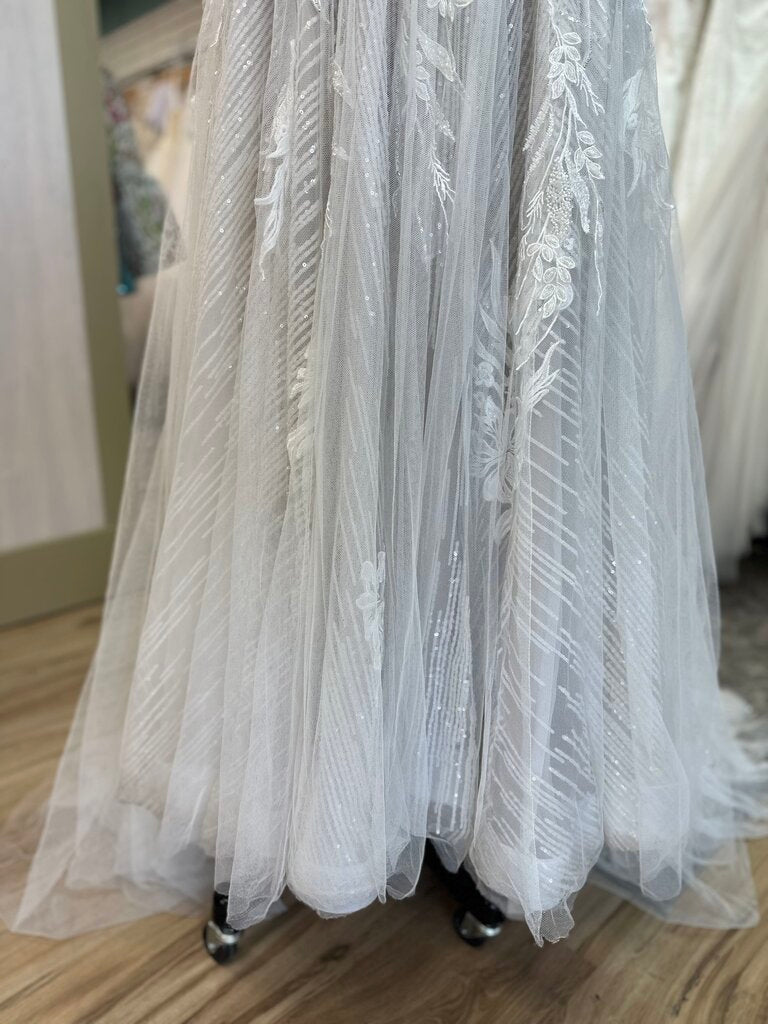 Galina Signature Ivory/ Sand Embellished Lace Bridal Gown 12