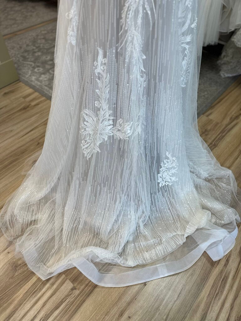 Galina Signature Ivory/ Sand Embellished Lace Bridal Gown 12