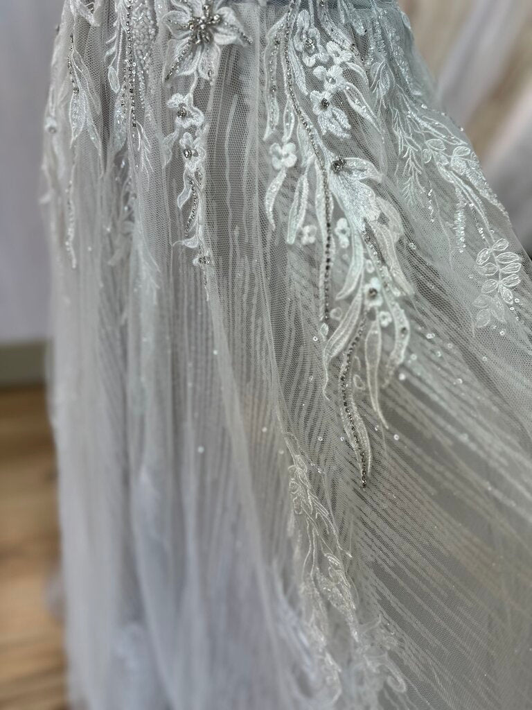 Galina Signature Ivory/ Sand Embellished Lace Bridal Gown 12