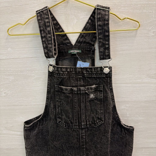 Wild Fable Black Denim Overall Dress Small