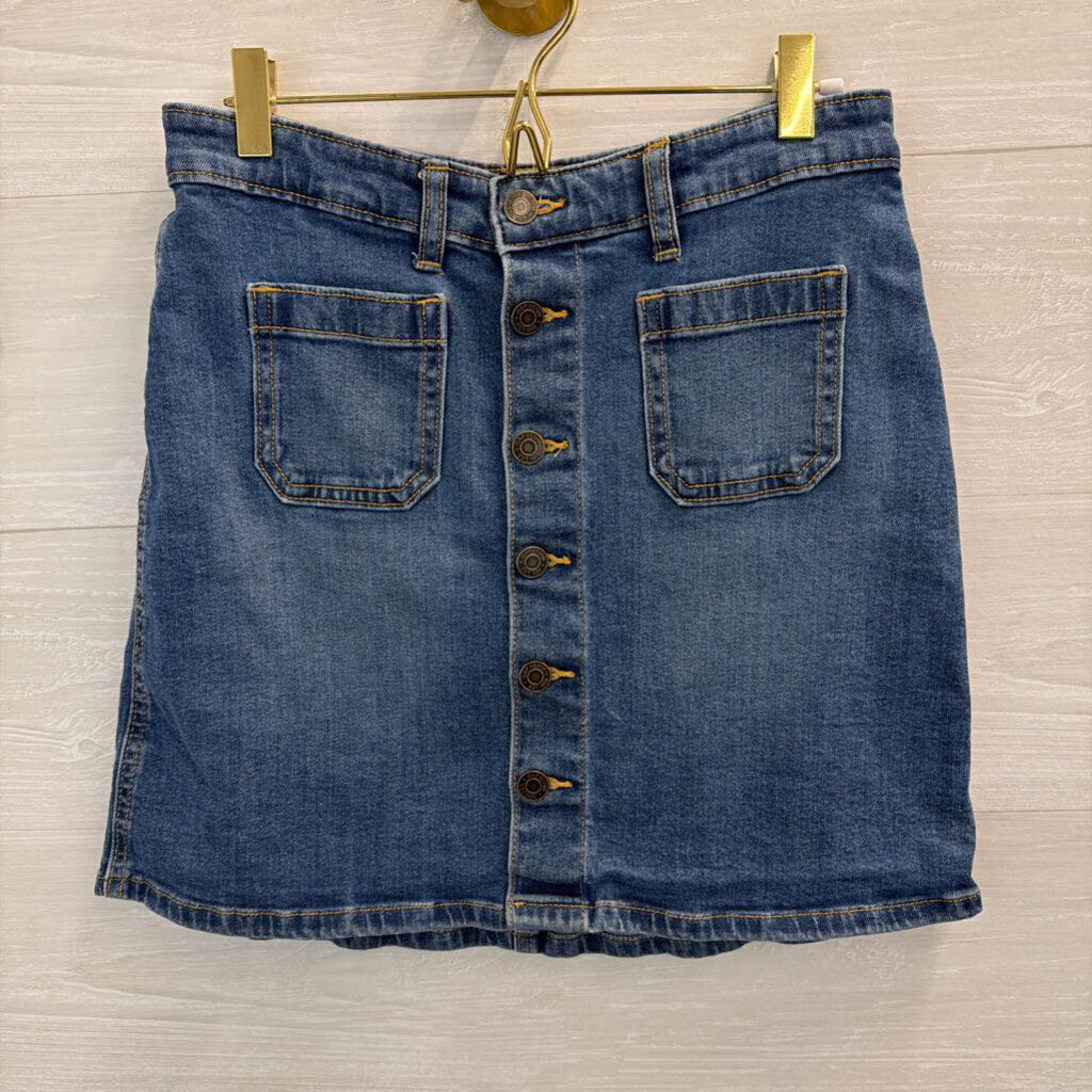 Gap Dark Wash Button Front Denim Mini Skirt 25