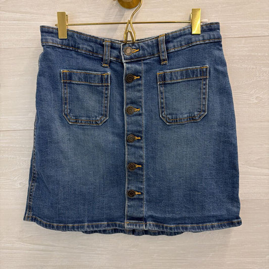 Gap Dark Wash Button Front Denim Mini Skirt 25