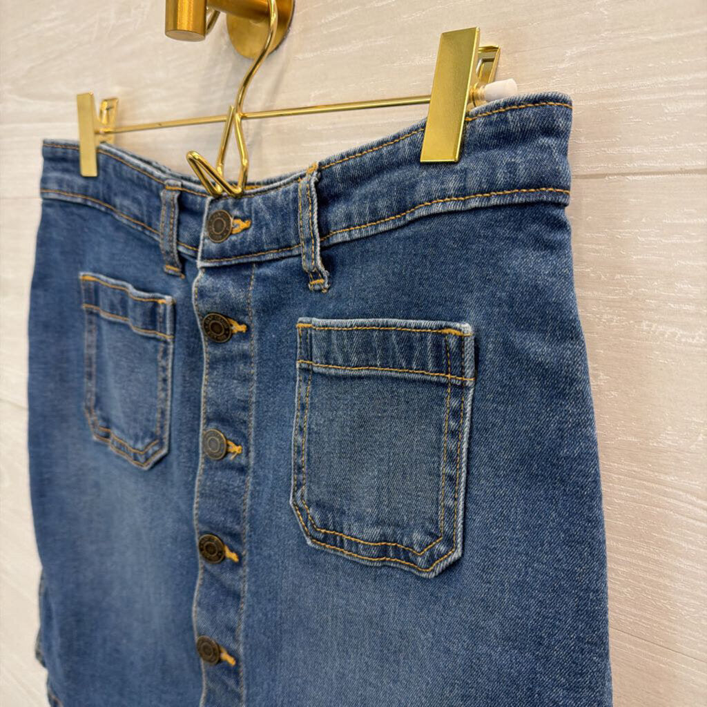 Gap Dark Wash Button Front Denim Mini Skirt 25