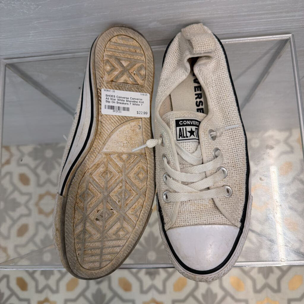 Converse All Star White Shoreline Knit Slip On Sneakers 7