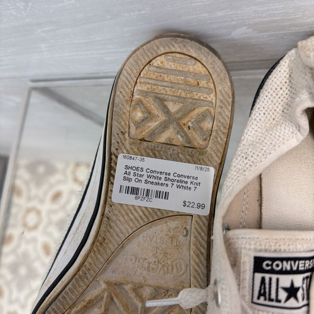 Converse All Star White Shoreline Knit Slip On Sneakers 7