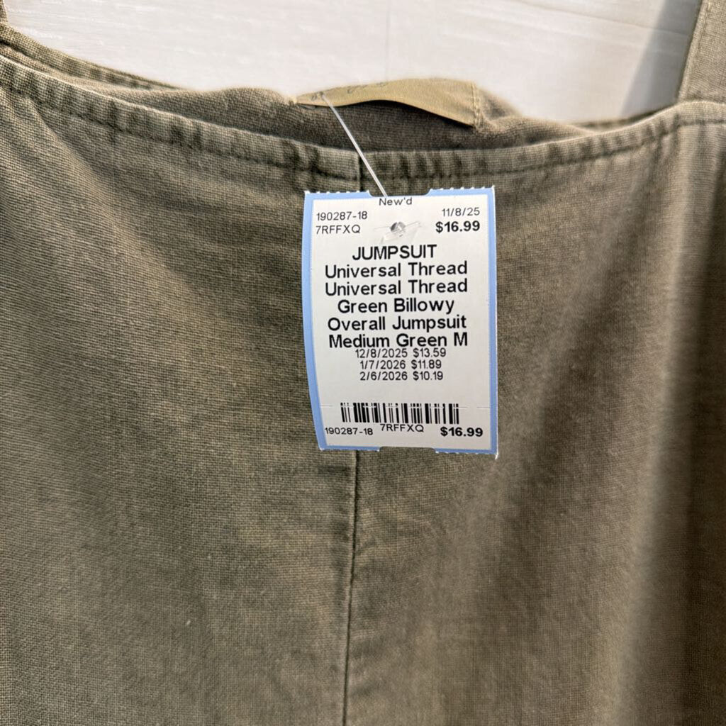 Universal Thread Green Billowy Overall Jumpsuit Medium