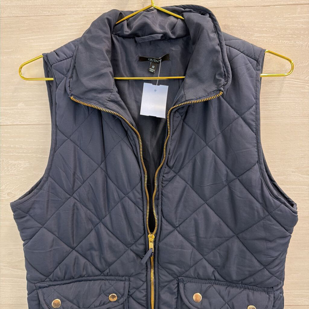 Quinn Nacy Quilted Zip Up Vest Medium