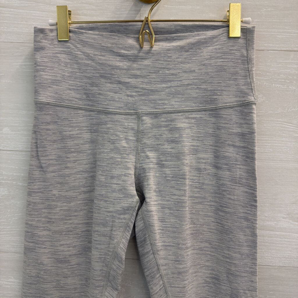 Lululemon White/ Grey Striped Leggings 6
