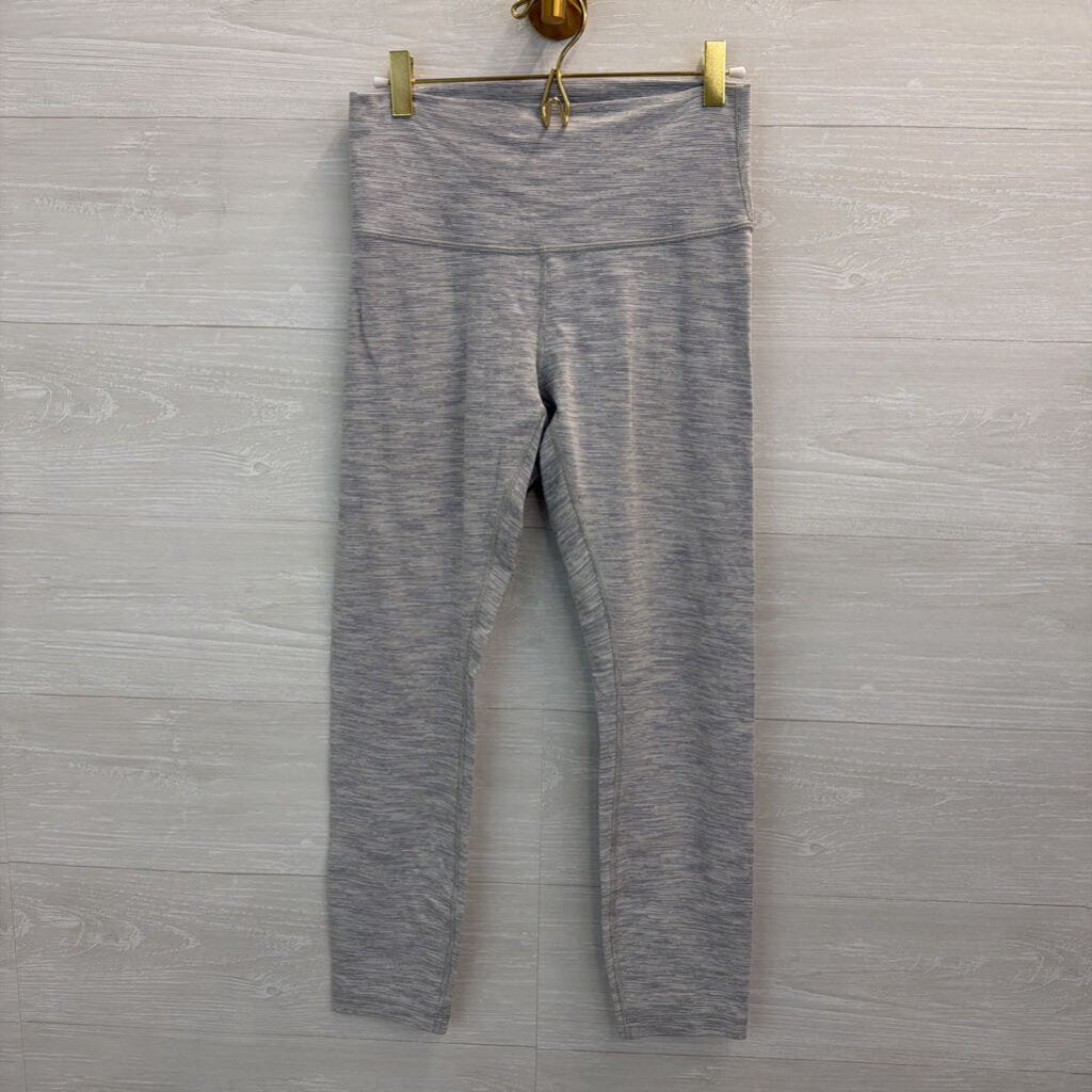 Lululemon White/ Grey Striped Leggings 6