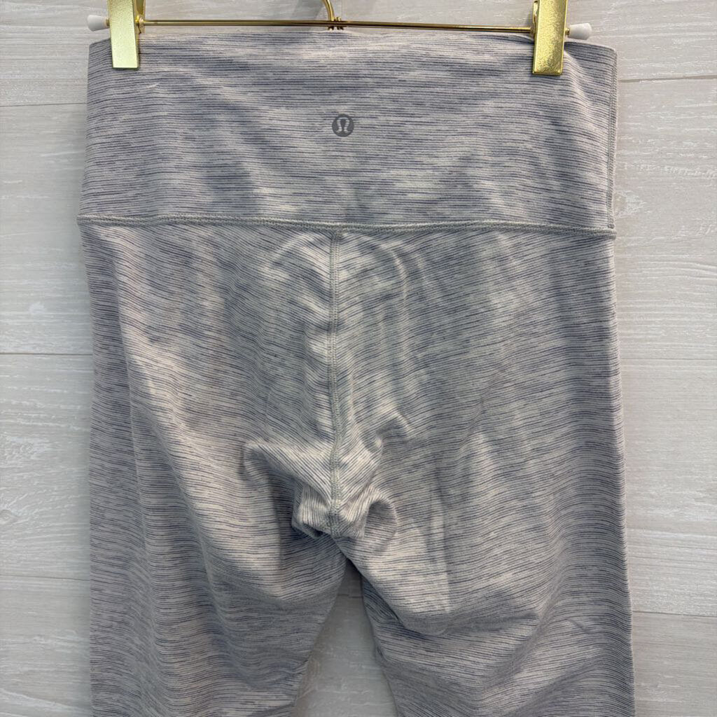 Lululemon White/ Grey Striped Leggings 6