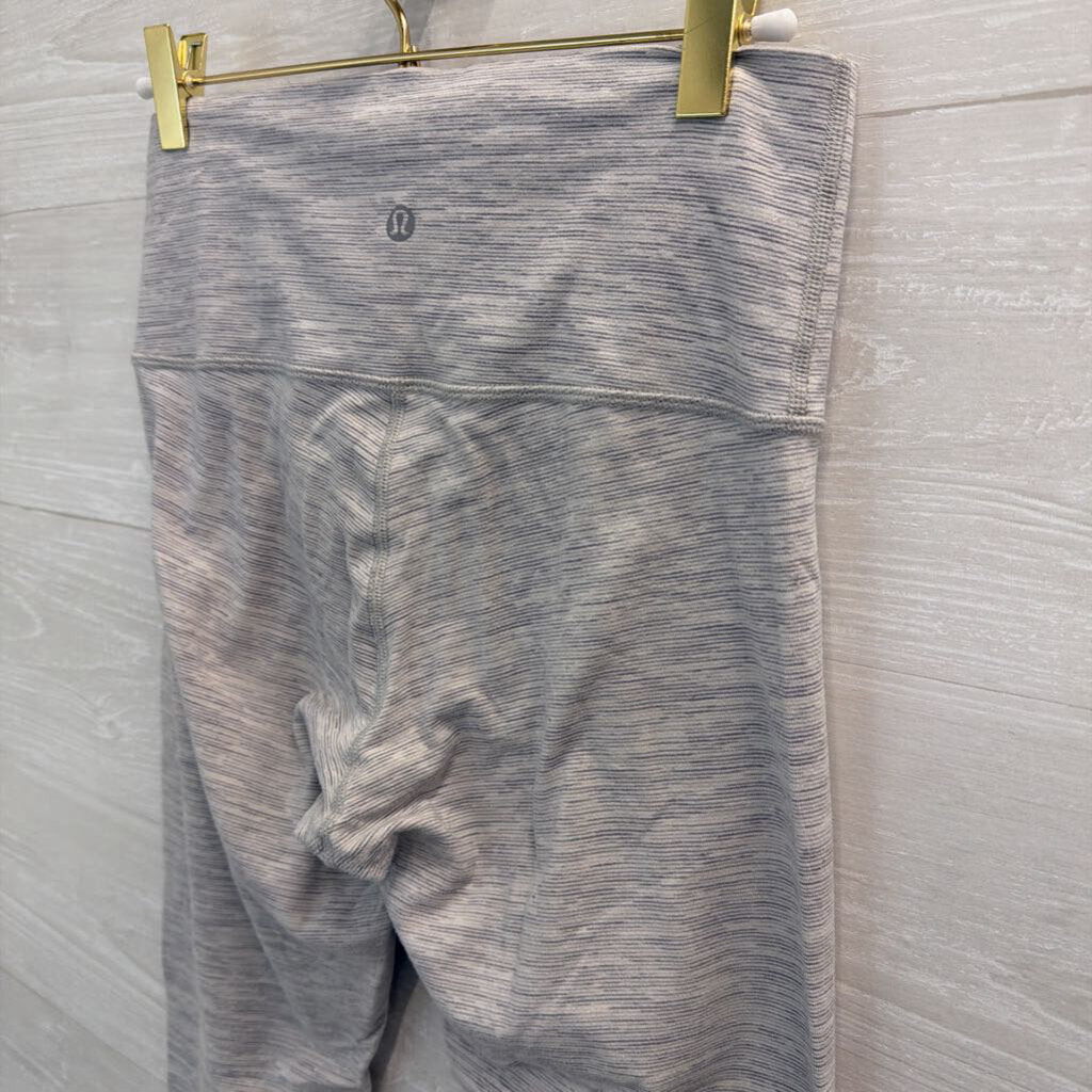 Lululemon White/ Grey Striped Leggings 6