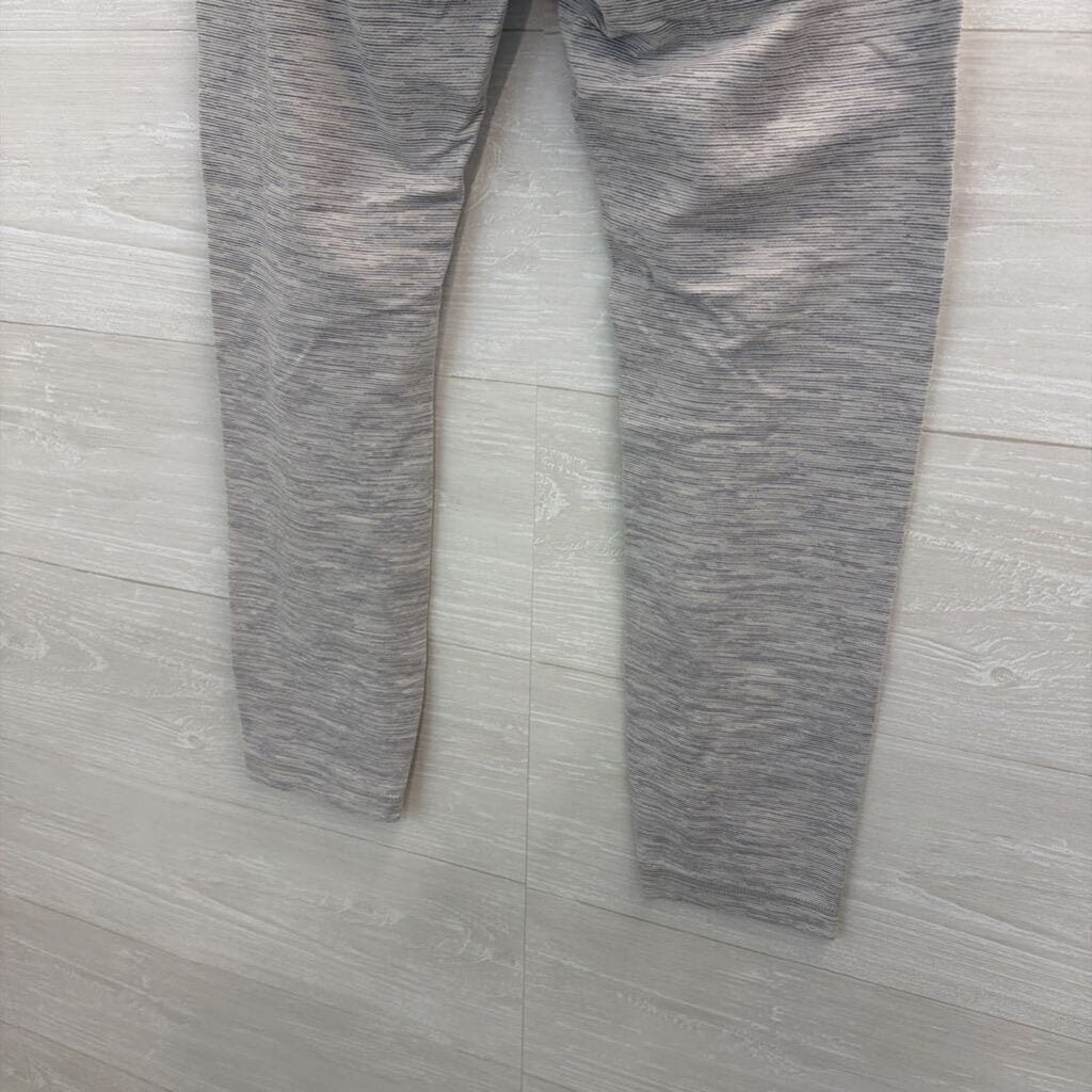 Lululemon White/ Grey Striped Leggings 6