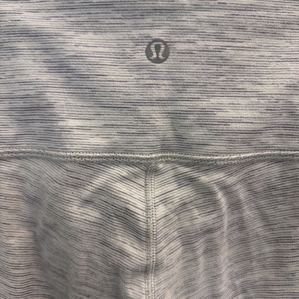 Lululemon White/ Grey Striped Leggings 6