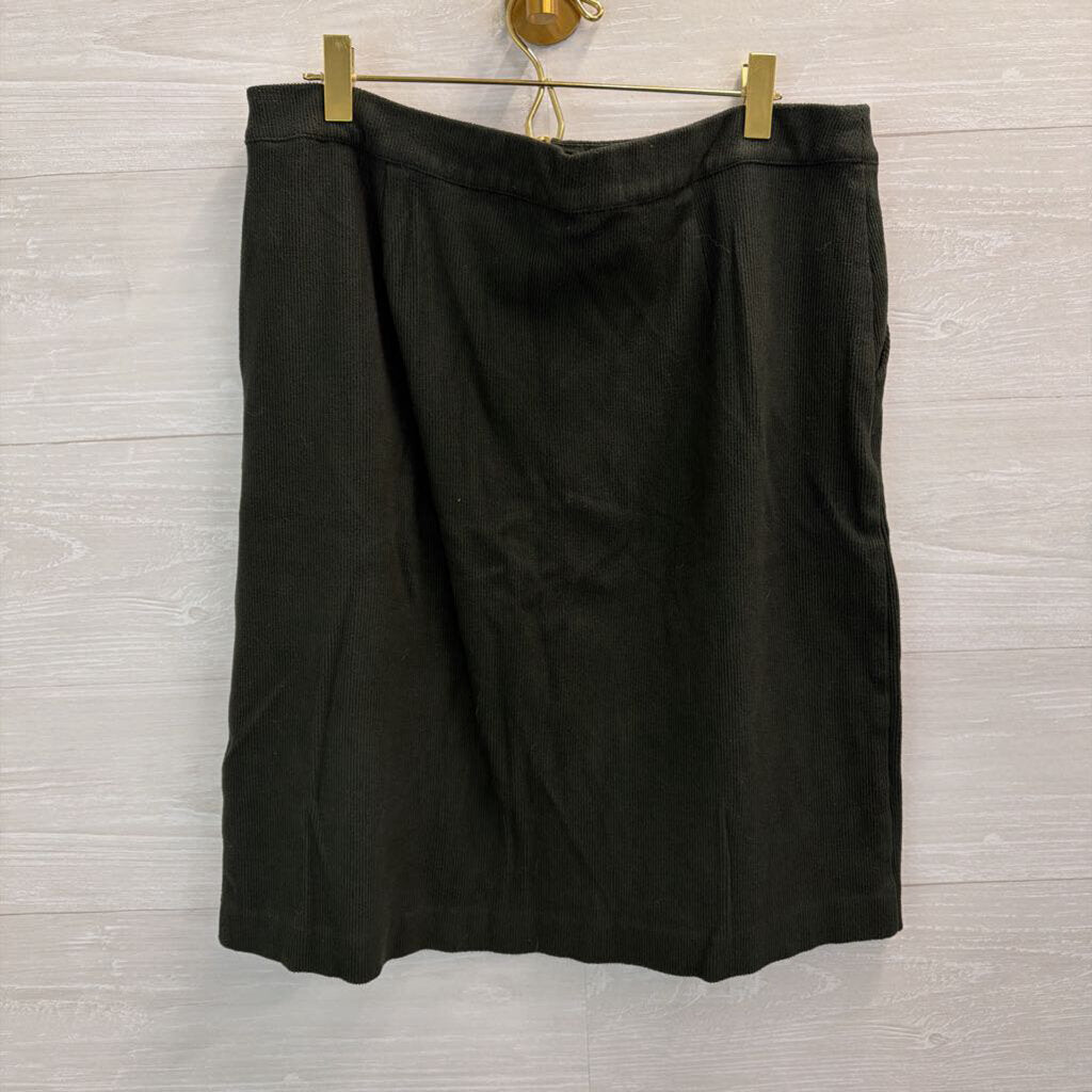 Skies Are Blue Green Corduroy Button Front Skirt Extra Large
