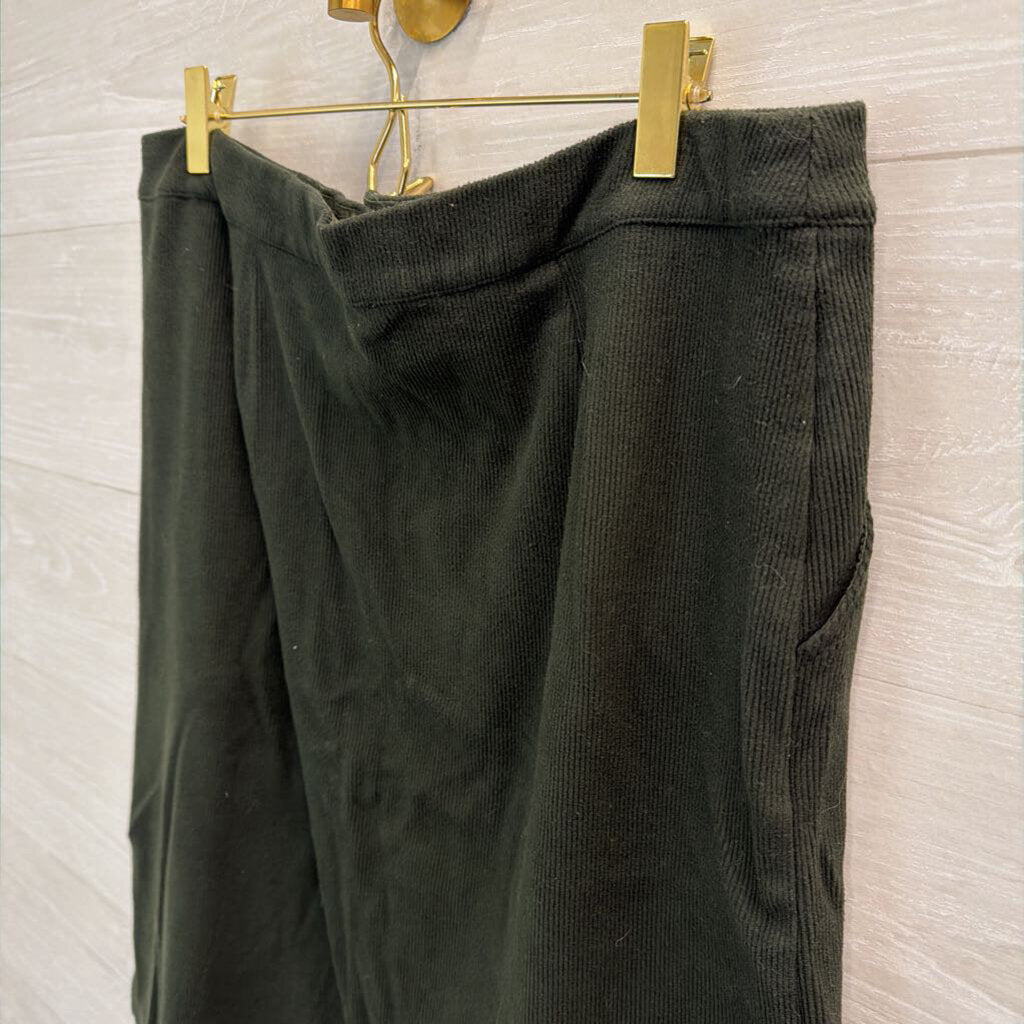 Skies Are Blue Green Corduroy Button Front Skirt Extra Large
