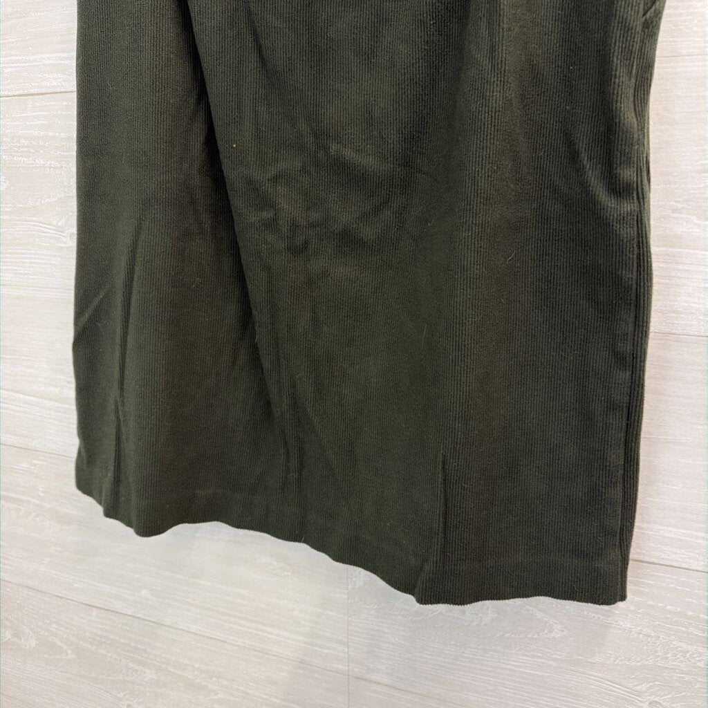 Skies Are Blue Green Corduroy Button Front Skirt Extra Large