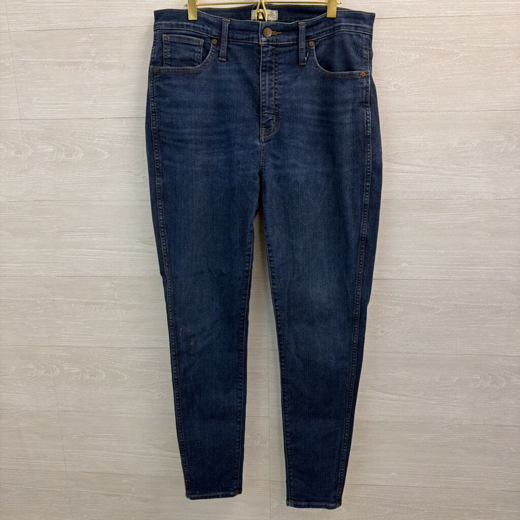 Madewell Dark Wash 10" High Rise Skinny Jeans 32 Tall
