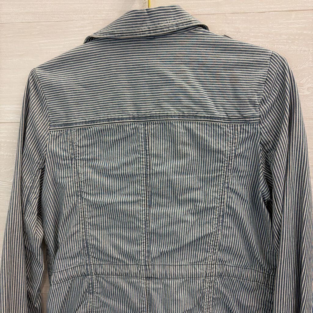 Gap Blue/ White Striped Lightweight Jacket Small