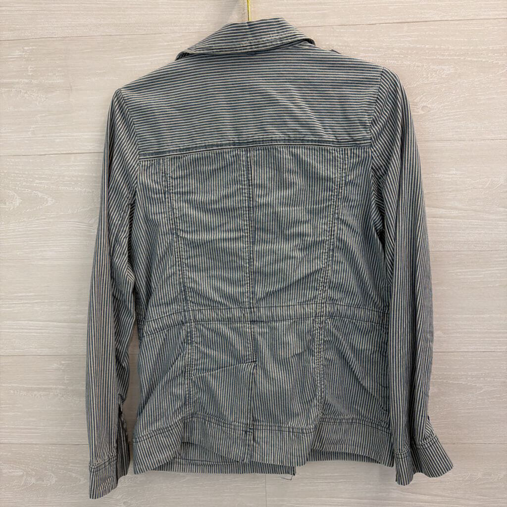 Gap Blue/ White Striped Lightweight Jacket Small