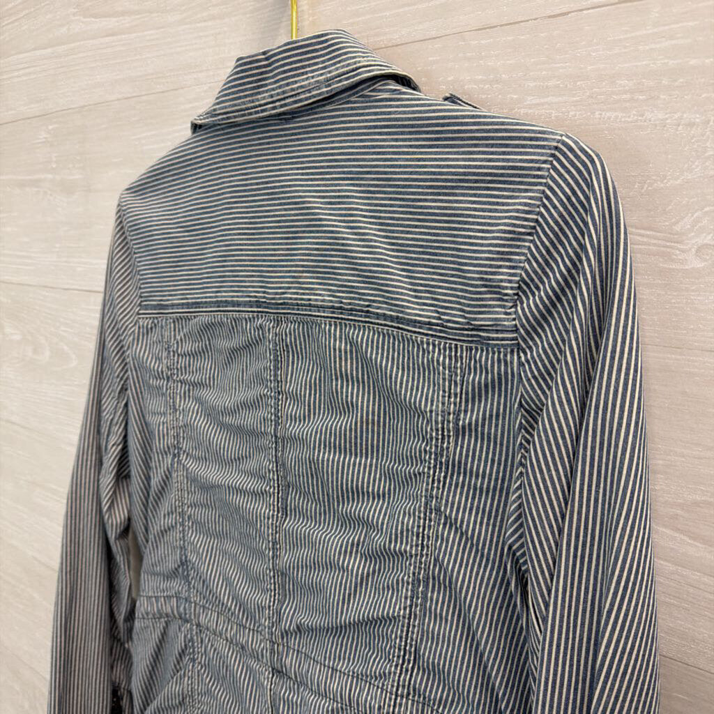 Gap Blue/ White Striped Lightweight Jacket Small