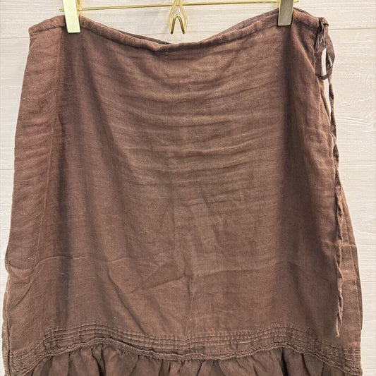 Gap Brown Linen Midi Skirt 4