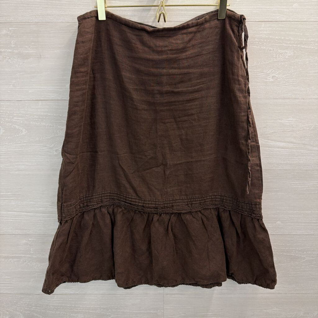 Gap Brown Linen Midi Skirt 4