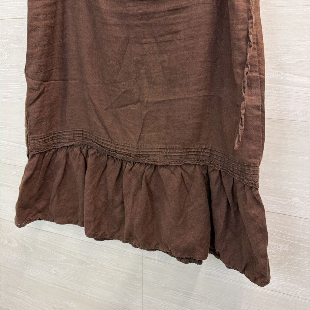 Gap Brown Linen Midi Skirt 4