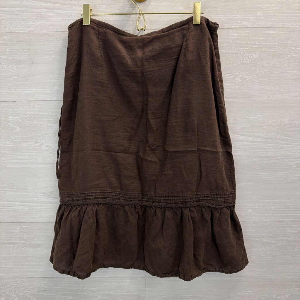 Gap Brown Linen Midi Skirt 4