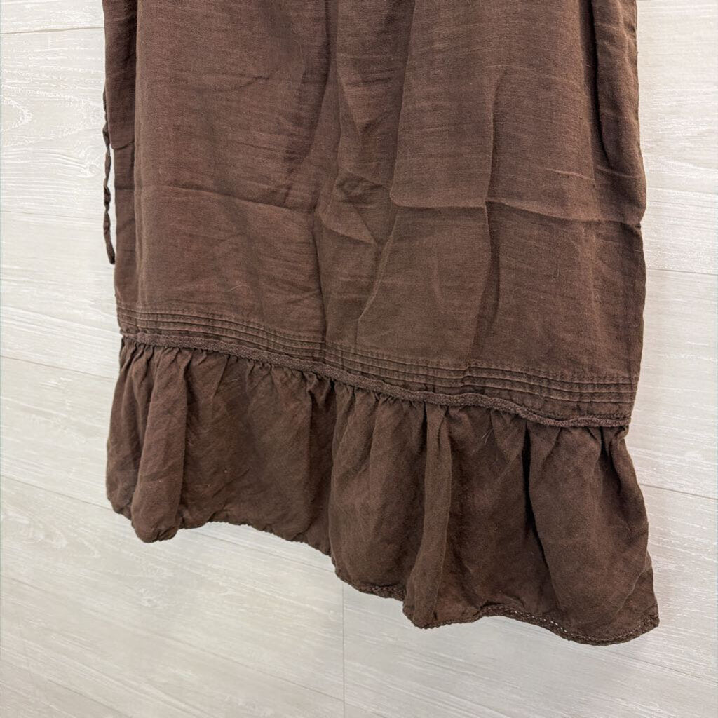 Gap Brown Linen Midi Skirt 4
