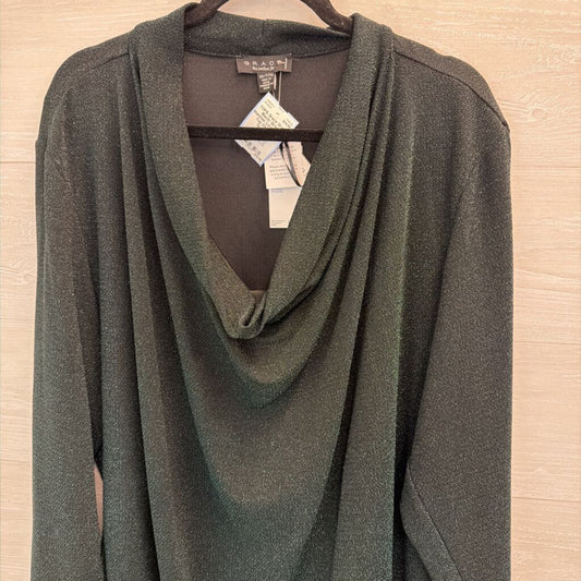 Grace Black/ Green Shimmer Long Sleeve Top 3X