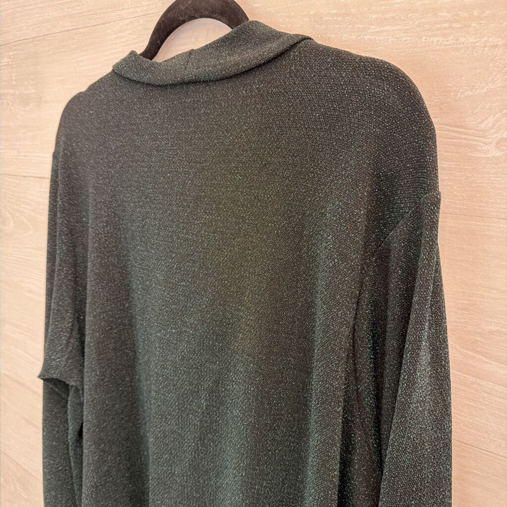 Grace Black/ Green Shimmer Long Sleeve Top 3X