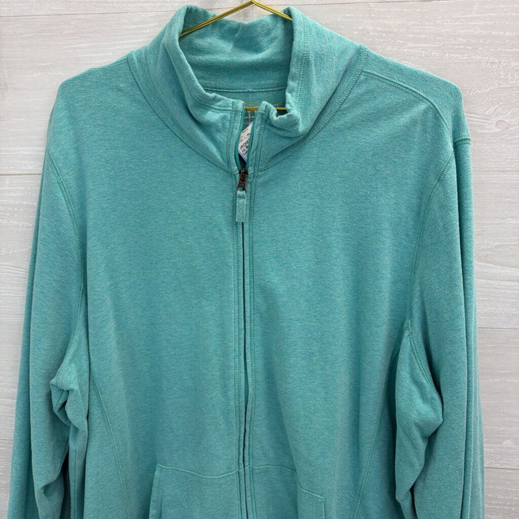 LL Bean Soft Blue Long Sleeve Zip Up Jacket 3X