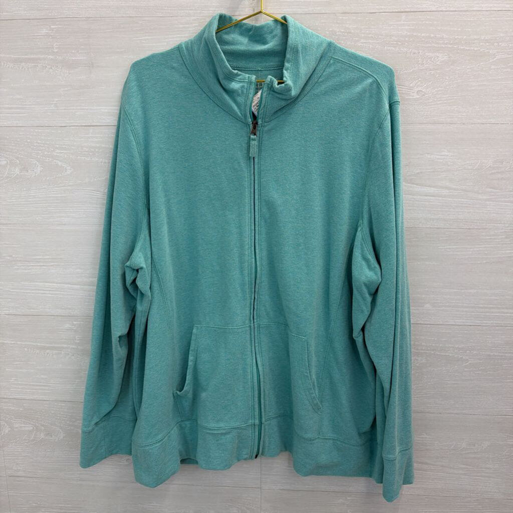 LL Bean Soft Blue Long Sleeve Zip Up Jacket 3X