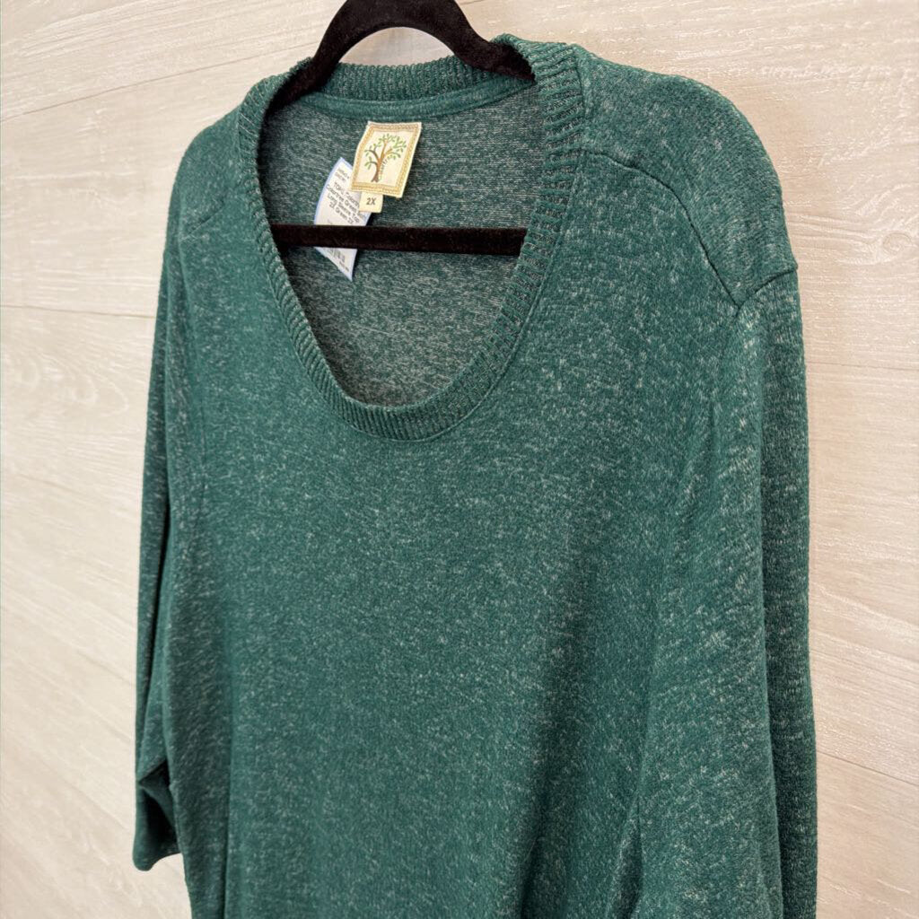 Colortree Green Soft Long Sleeve Top 2X