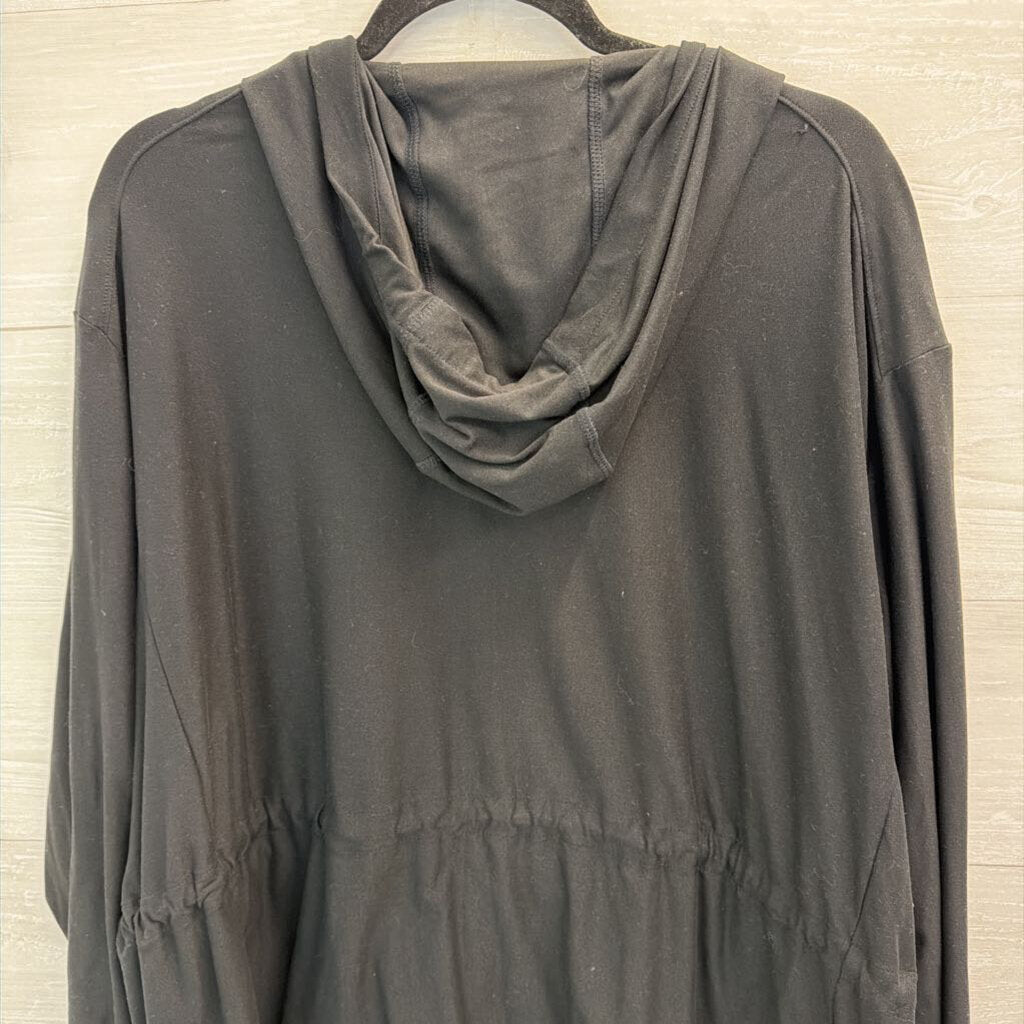 Lands End Black Zip Up Hooded Jacket 3X