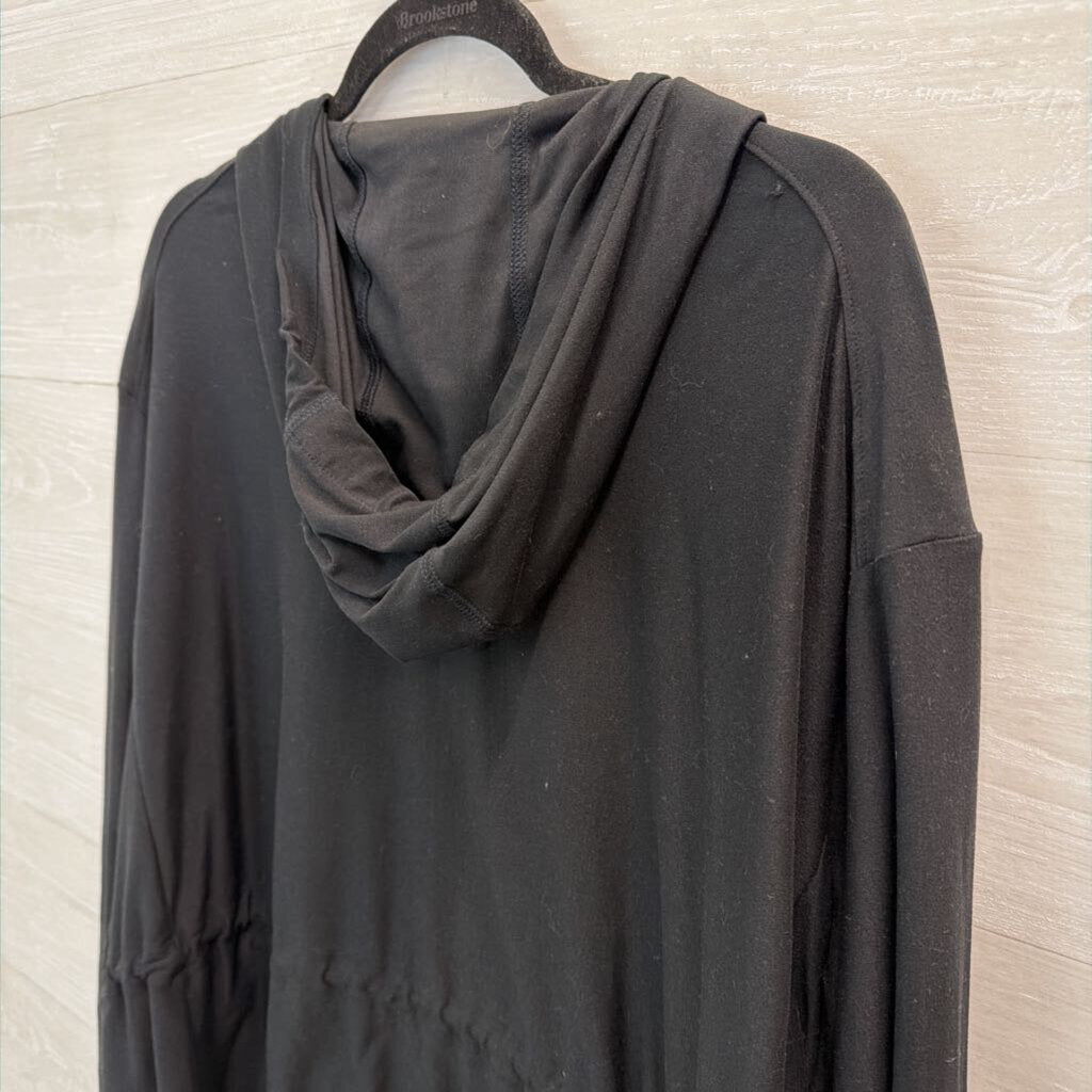 Lands End Black Zip Up Hooded Jacket 3X