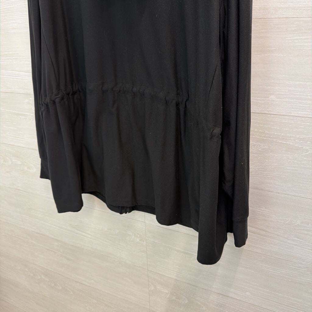 Lands End Black Zip Up Hooded Jacket 3X