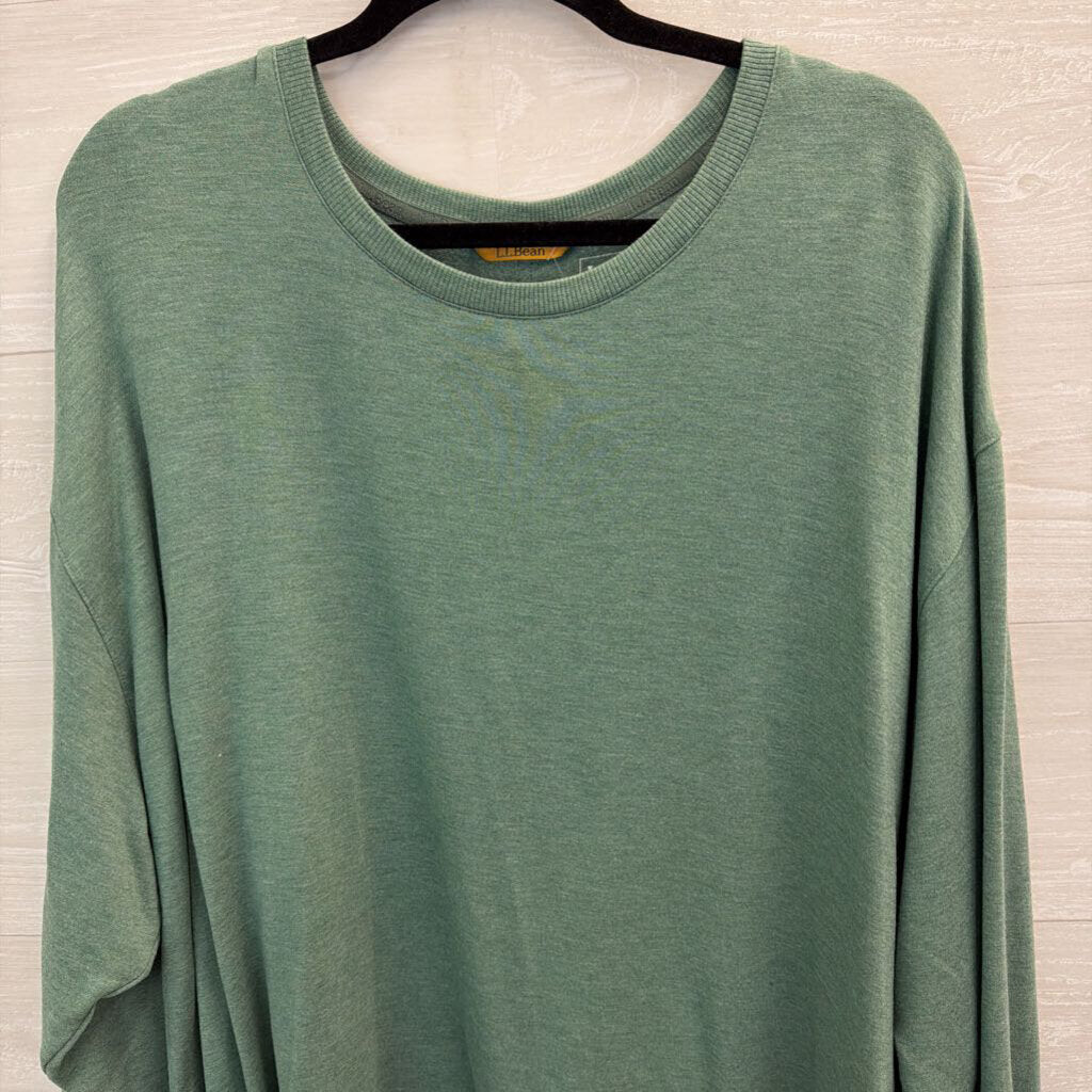 LL Bean Soft Green Long Sleeve Top 3X