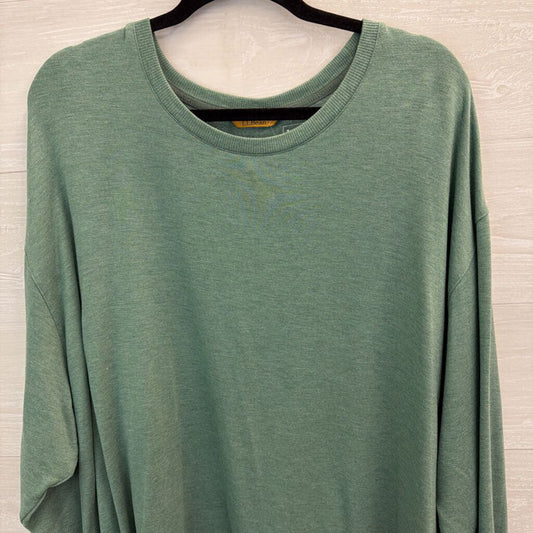 LL Bean Soft Green Long Sleeve Top 3X